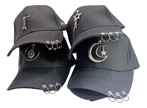 Gorra Negra Con Accesorio