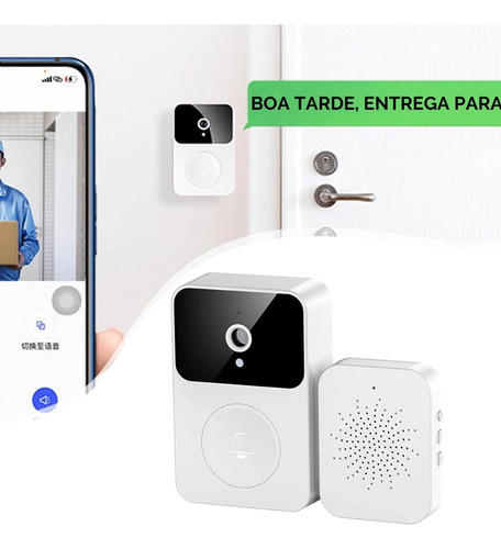 Campainha Smart Com Câmera De Vídeo Saída De Voz Segurança