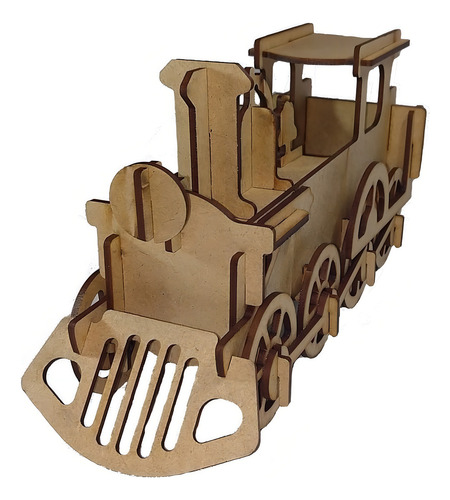 Quebra Cabeça 3d Trem Locomotiva Maria Fumaça Mdf