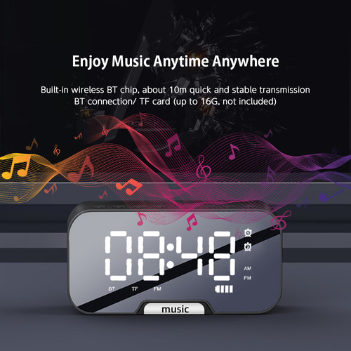 Alto-falante De Despertador Duplo. Clock Fm Radio Levels Ala