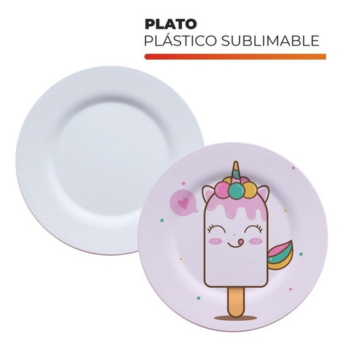 Imagen 4 de 7 de Plato Para Sublimar Material Promocion Polimero Blanco X12 U