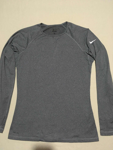 Blusa Deportiva Nike Pro Gris Hole Finger Running Talla G