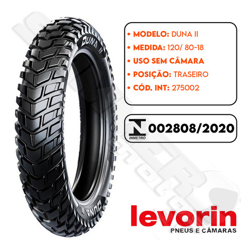 Pneu Traseiro Bullet Classic 350 120-80-18 Duna Ii Levorin
