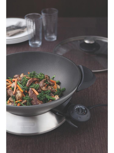 Panela Wok Elétrica Tramontina Alumínio Breville 127v Cor Inox 110V