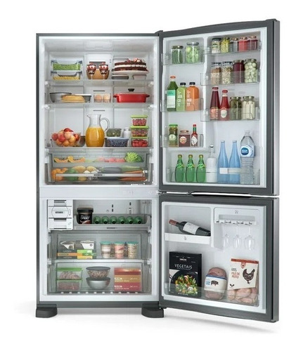 Imagen 4 de 5 de Heladera No Frost Whirlpool Wre85ak Inox Con Freezer 588l