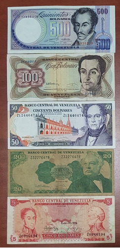 Cinco Billetes Letra Z. De Coleccion. 