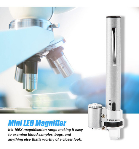 Mini Lupa Led 100x Microscopio Joyeros Lupa Lupa