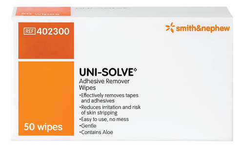 Toallitas Removedoras De Adhesivo Uni Solve 402300, 50 Unida