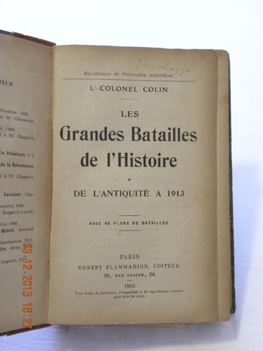 Les Grandes Batailles De L'histoire - Libro Antiguo Frances