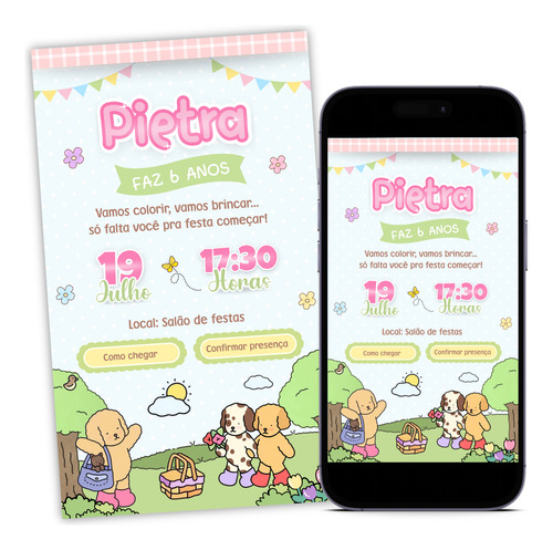 Convite Digital Interativo Bobbie Goods Rosa