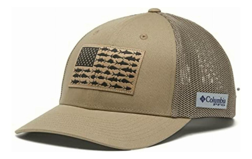 Columbia Gorra Unisex De Béisbol Pfg Con Malla, Con Bandera