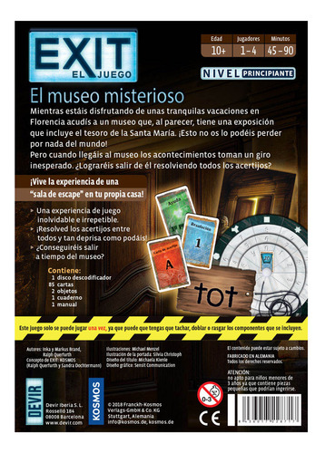 Juego De Mesa Devir Exit: El Museo Misterioso 10