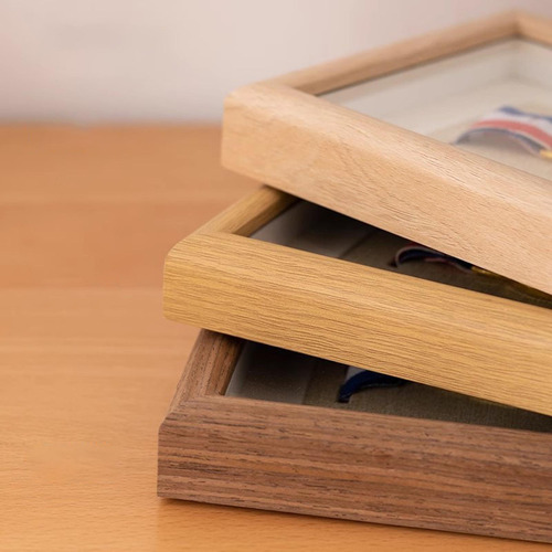 Caja De Almacenamiento De Medalla Color Madera 7 Pulgadas