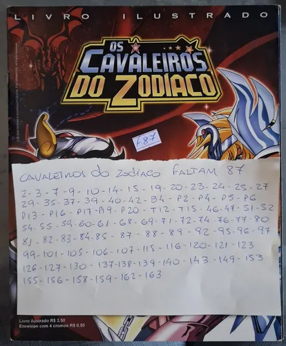 Álbum De Figurinhas Os Cavaleiros Do Zodiaco Original F 87