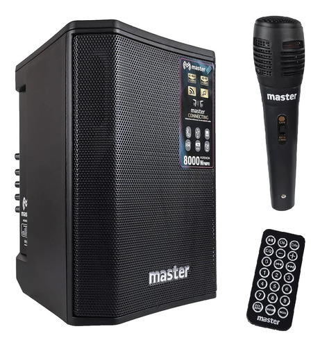 Bocina Bluetooth 8puLG Master M1 2000w Fm Usb Sd Aux Fm Mic Color Negro