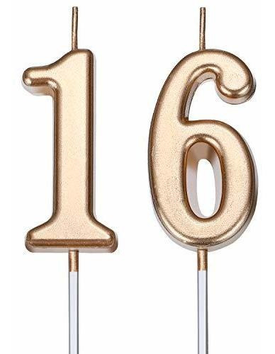 Velas De 16 Cumpleaños, Número De Pastel, Velas De Feliz Cum