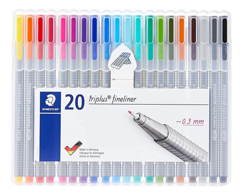 Rotulador Fino Staedtler Triplus, Punta Revestida Metal 0,3