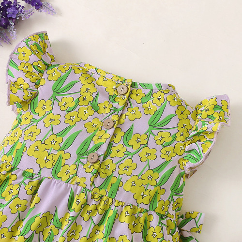 Mamelucos Estampado Transpirable De Verano Para Bebé Violeta 0-3 M