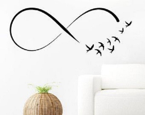 Vinilo Adhesivo Decorativo Símbolo Infinito Con Aves 