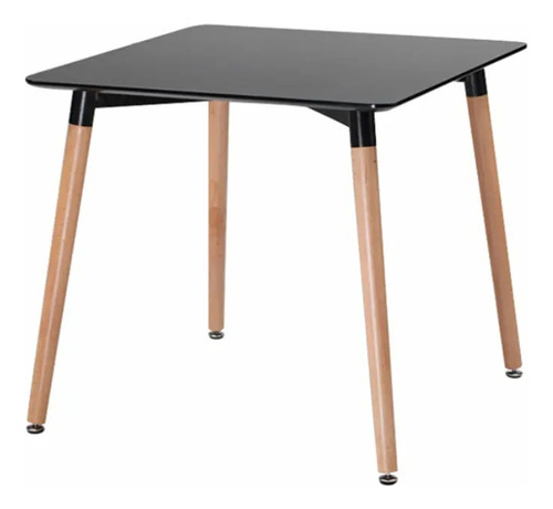 Mesa Comedor Cuadrada 80x80x75 Negra Eames Sin Sillas 