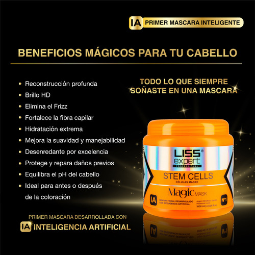 Células Madre Mascara Magic Mask Ia Liss Expert 1000 Ml