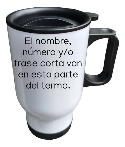 Termo Cafetero Club Deportivo Toluca Personalizable 14 Oz. Blanco Toluca