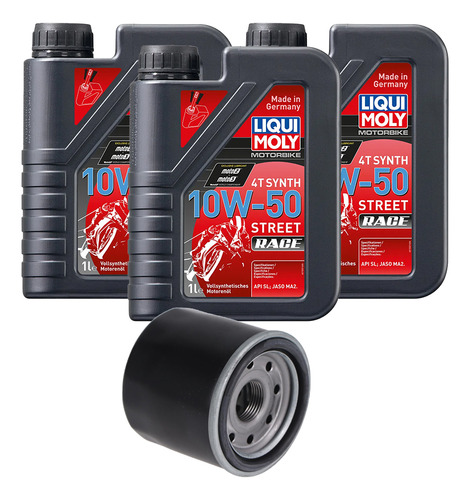 Kit Mantención R3, R3a, R6, R7 Liqui Moly 10w50 Full+ Filtro