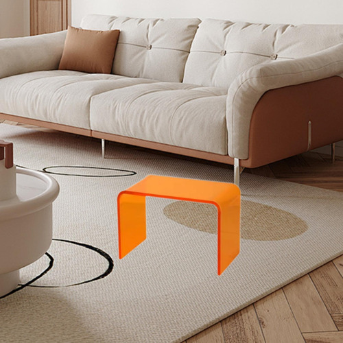 Paso De Acrílico Taburete Reposabraño No Slip Naranja