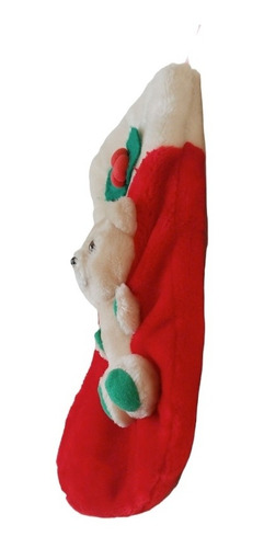 Adorno Bota Navideña Rojo Osito Diciembre Fiestas (Usado)