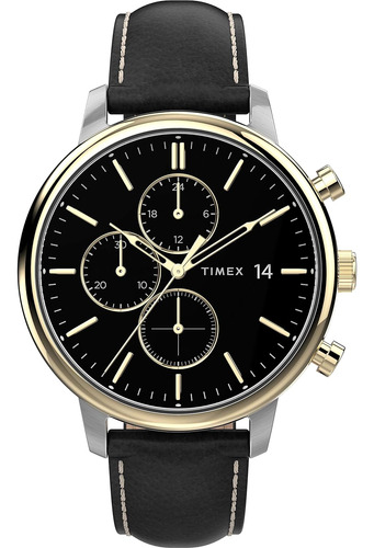 Reloj Timex Chicago Chronograph 45 Mm Para Hombre, Negro/bic
