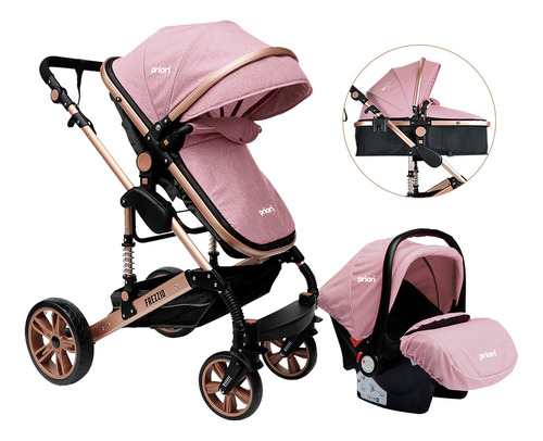 Coche Travel System Frezzio Priori Negro Dorado