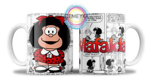 Taza De Cerámica Mafalda, Diseños Varios Argentina Blanco Mafalda
