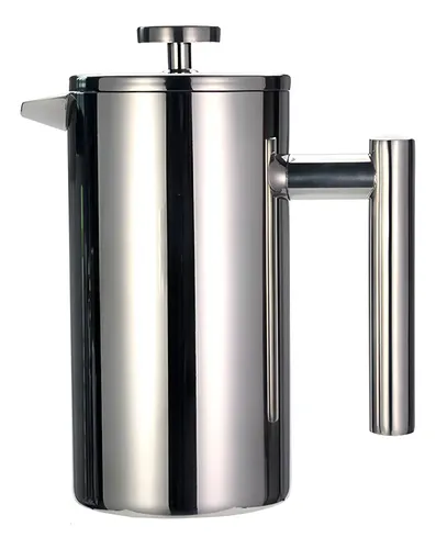 Cafetera Manual Prensa Francesa Acero Cafe 800ml - Norplat Color Plateado