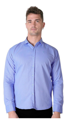 Camisa Casual Slim Hombre Azul Stfashion 50504419