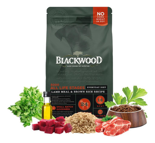 Blackwood Todas Las Edades Con Cordero, Arroz Integral 6.8kg