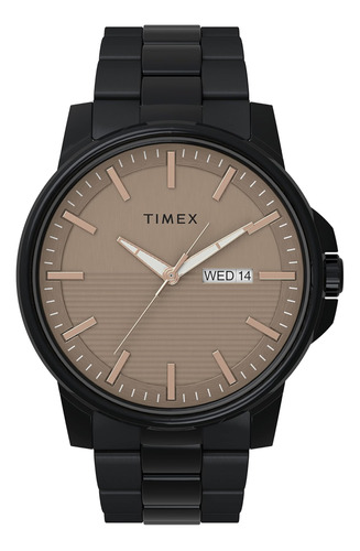 Reloj Timex Dress Para Hombre De 45 Mm, Caja Negra, Esfera T