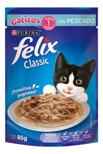 Alimento Húmedo Para Gato Felix® Gatitos Pescado Sobre 85g