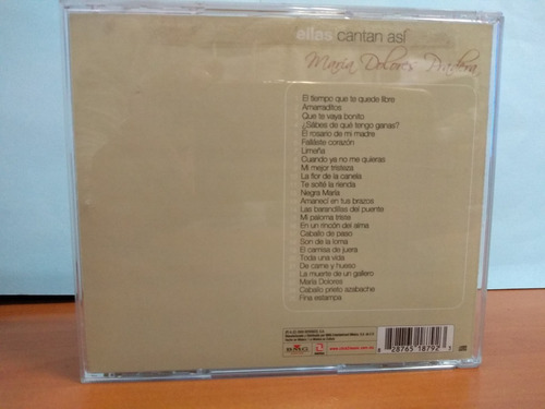 Maria Dolores Pradera, Ellas Cantan Asi, Cd Album Año 2003. (Usado)
