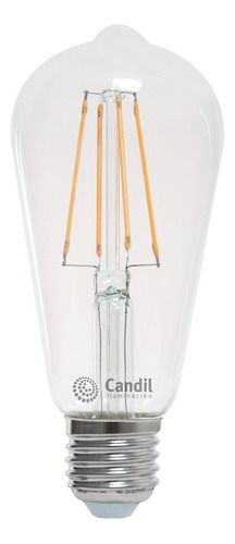 Lámpara Filamento Led Edison Vintage E27 5w Clara - Candil Color Transparente Color De La Luz Luz Ultra Cálida 2700k