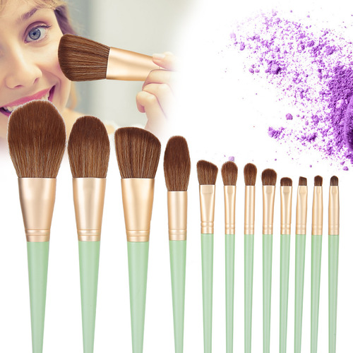 Set De 12 Brochas Para Sombras De Ojos, Colorete Y Corrector