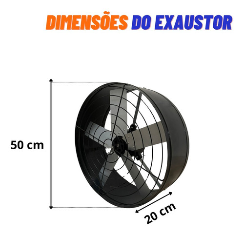 Exaustor 50cm Ind. Super Potente 21.000m/3h Coifas Parede