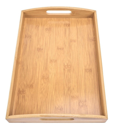 Imagen 3 de 8 de Bandeja Bambu Madera Decorativa Organizacion Manijas Asas