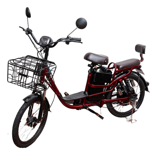 Bicicleta Elétrica Adulto 350w Com Acelerador Moto Scooter Cor Vermelho
