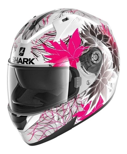 Casco para moto integral Shark Ridill  white, black y violet  nelum talla M 