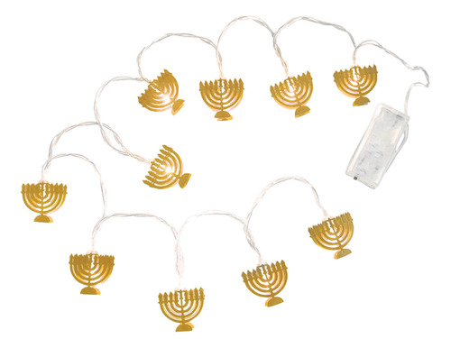 Cadena De 9 Candelabros Con Luz Led En Forma De S, Hanukkah,