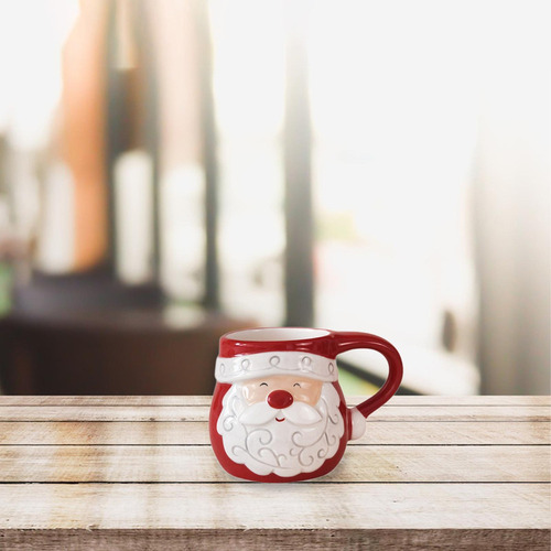 Taza Navideña, Taza Alta For Sopa, Taza Papá Noel