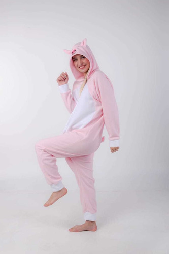 Disfraz Pijama Enterizo Chancho Happy Invierno Adulto