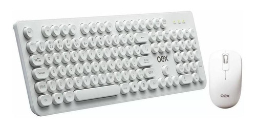 Imagem 2 de 4 de Kit Teclado Mouse Sem Fio Oex Tm410 Português Brasil Branco