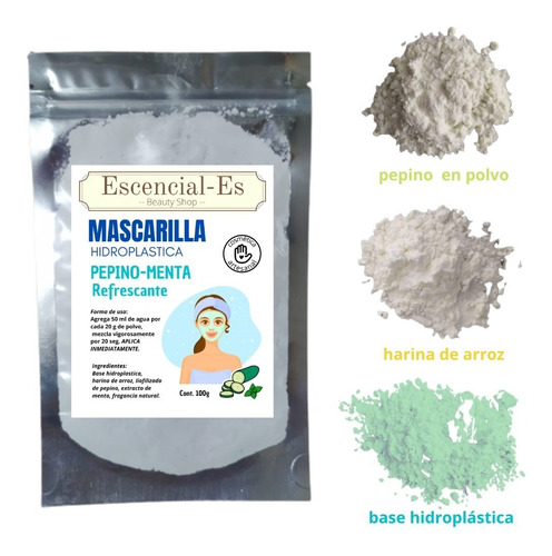 4 Mascarilla Hidroplástica 100g Azufre Uva Pepino Papaya