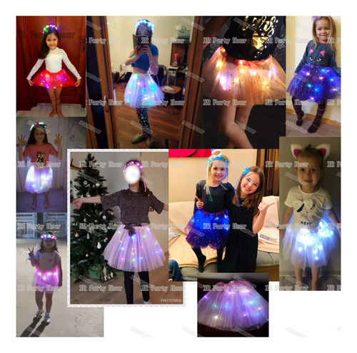 Falda Tutu Para Niñas 3 A 6años - Con Luz Led.